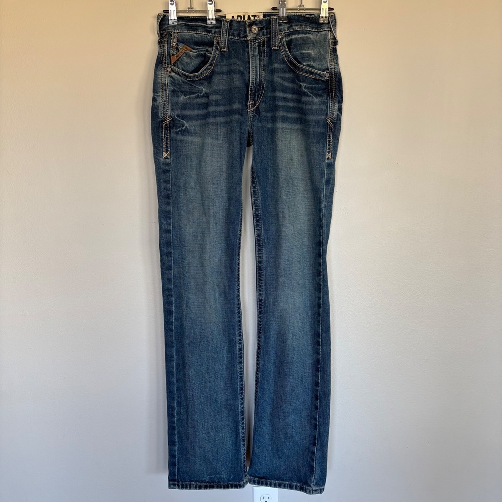 Ariat M5 Slim Straight Leg Jeans Mens 32x38 Gulch Blue Cotton Denim 10014010